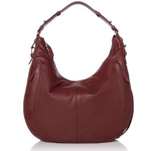LUCKY BRAND LEATHER HOBO BAG IN SUGAR RED